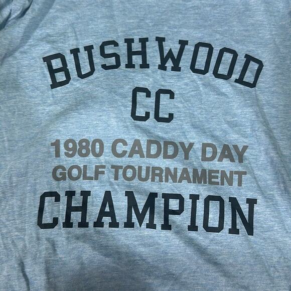 TRAVIS MATHEW MENS CADDY DAY T-SHIRT - HEATHER BEL AIR BLUE NWT Size Small - Picture 2 of 3